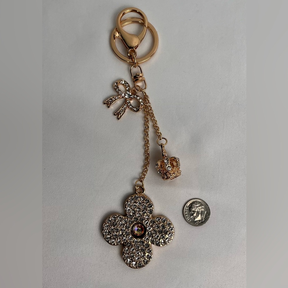 Louis Vuitton Monogram Canvas Gold Flower Crown Swarovski Keychain - Picture 8 of 8
